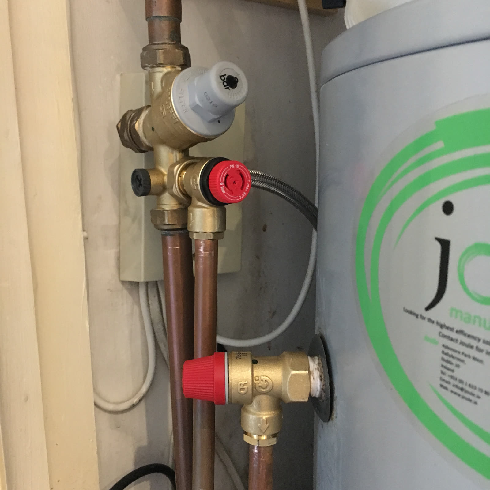 A heating manifold, labelled and balanced.